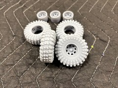 Resin Printed 1/25 Scale 46 X 15.50 Rock Crawler Mud Tires + Wheels Rock Buggy