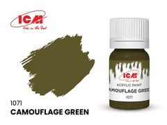 Acrylic Paints set WWII Military vehicles Britain Grey Brown Green White ICM3052