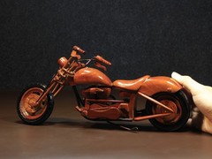 Chopper Bike Miniature Wood Model | Custom Cruiser Motorcycle Decor