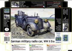 Master Box 3531 1/35 Sd.Kfz. 2 Type 170 VK, German military radio car, WW II Era