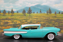 1958 FORD EDSEL 2 Door Hardtop Dealer Promo Model Car Friction Wheels Turquoise