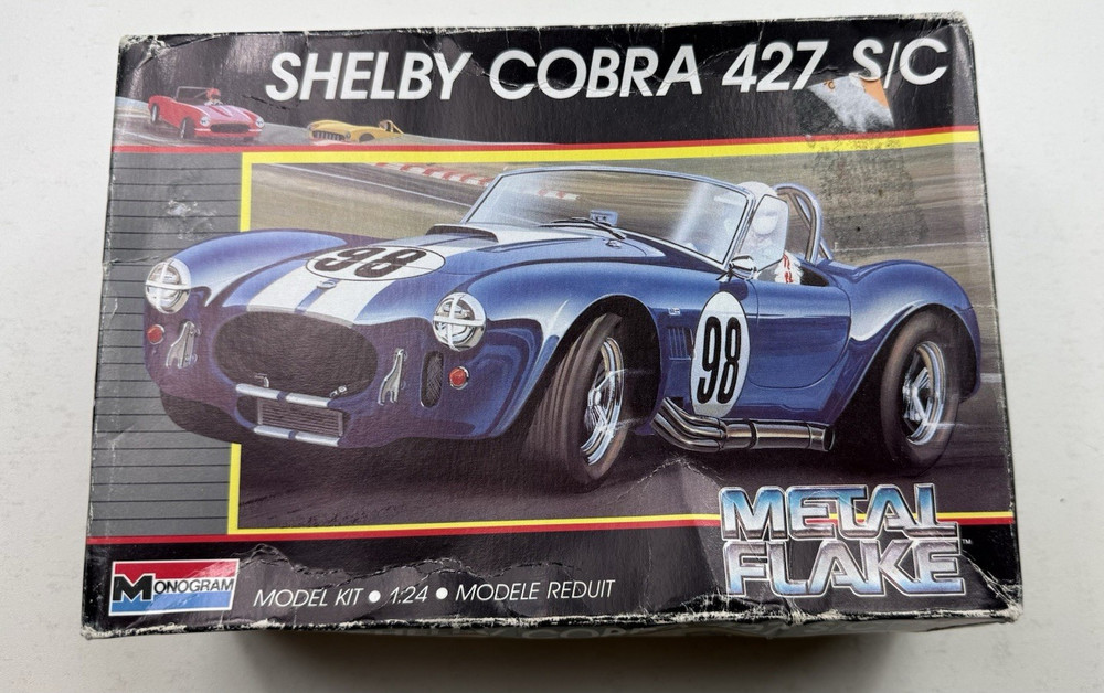 Monogram Shelby Cobra 427 S/C Metal Flake 1:24 Unassembled Kit 2764 1988
