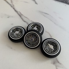 1:18 3d Printed 13″ TrueSpoke Wheel “520” Style Tire Setup. Car Not Included