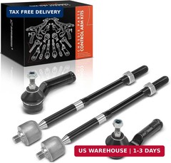 A-Premium Set of 4, Front Inner & Outer Tie Rod End Kits, Compatible with Ford F