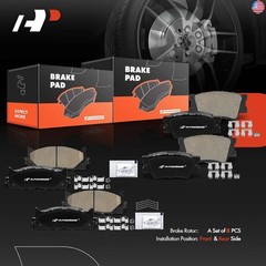 A-Premium Front and Rear Ceramic Disc Brake Pads Set Compatible with Select