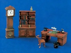 1/35 Scale Die-Cast Resin Model Assembled Kit 1930/1940’s Office Furniture Di…