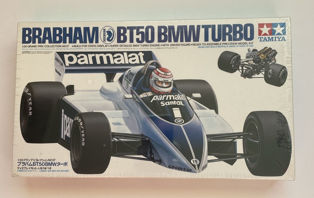 Tamiya 20017 BRABHAM BT50 BMW TURBO Race car 1/20 Grand Prix Collection, Sealed