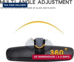 10″ Universal Interior Mirror Kit, 2024 Upgraded Anti-Glare Rear View Mirror,Wid