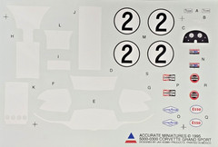 Accurate Miniatures 1/24 1/25 Corvette Grand Sport Racing Sponsor Numbers Decals