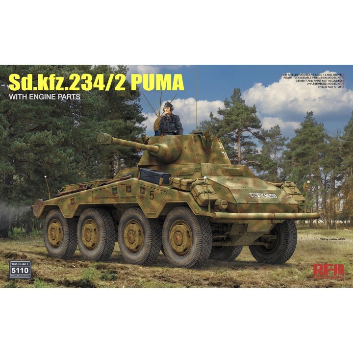 Rye field Model #5110 1/35 Sd.Kfz.234/2 PUMA with Engine Parts