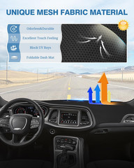 Dash Cover for Dodge Challenger 2015-2024, Dashboard Mat Cover Challenger Access