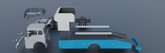 ABS-LIKE RESIN 3D PRINTED 1/32 1972 FORD C-700 RAMP TRUCK FULL KIT HAULER