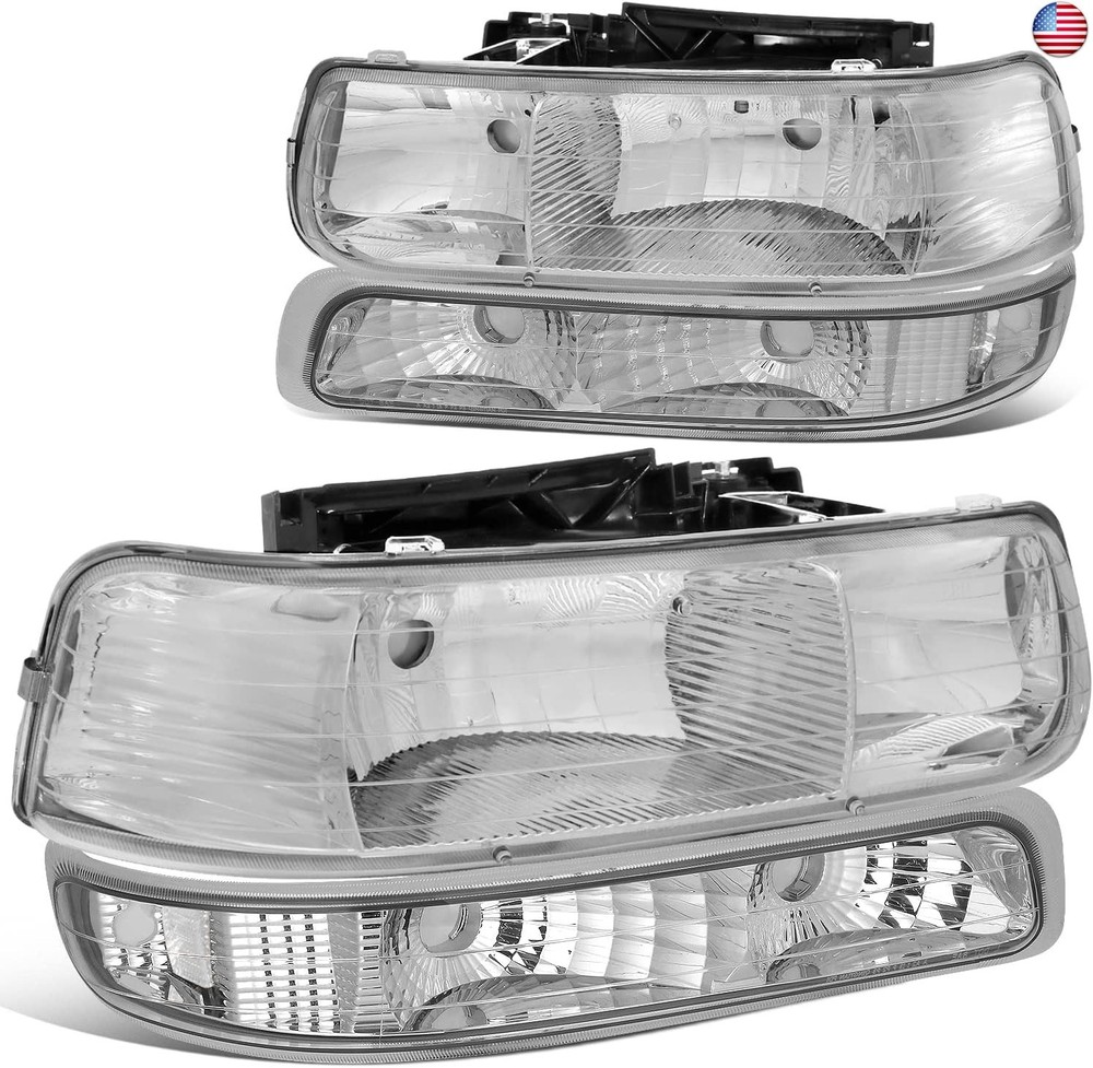DNA MOTORING HL-OH-CS99-4P-CH-CL1 Headlight Assembly Compatible with 99-02