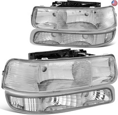 DNA MOTORING HL-OH-CS99-4P-CH-CL1 Headlight Assembly Compatible with 99-02