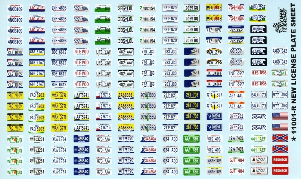 GOFER 11001- 12006 Street, Race, Drag Car + PU Truck Decal Sheets 1/24 and 25th