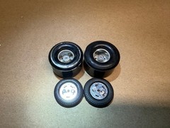 Halibrand Spindle Mount Drag Racing WHEELS Goodyear Slicks Skinny Tires 1/25 SC