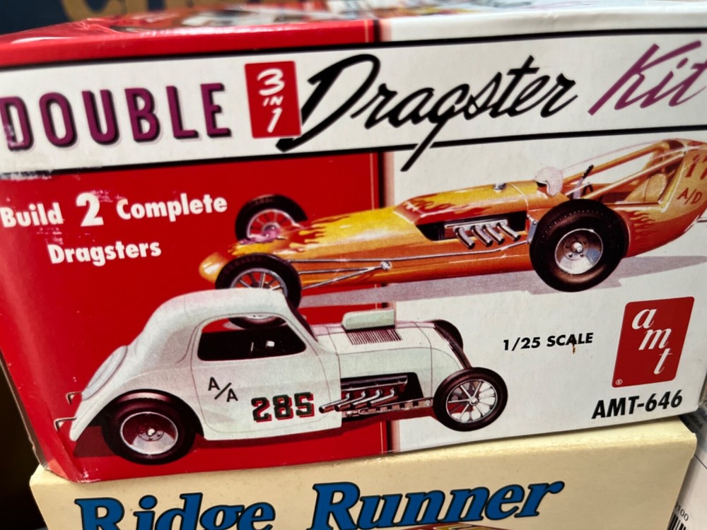 AMT 646 Double Dragster Fiat Tropolino KIT 1:25 MODEL CAR MOUNTAIN niob
