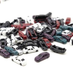 12pcs 1:250-300 Miniature Cars Model Toys Painted ABS Vehicle for Railway Train~