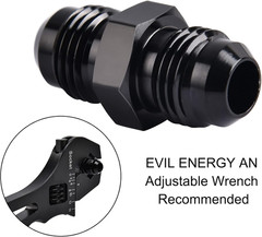6AN Male to Male Flare Coupler Union Straight Fuel Hose Adapter Fitting Black 2P