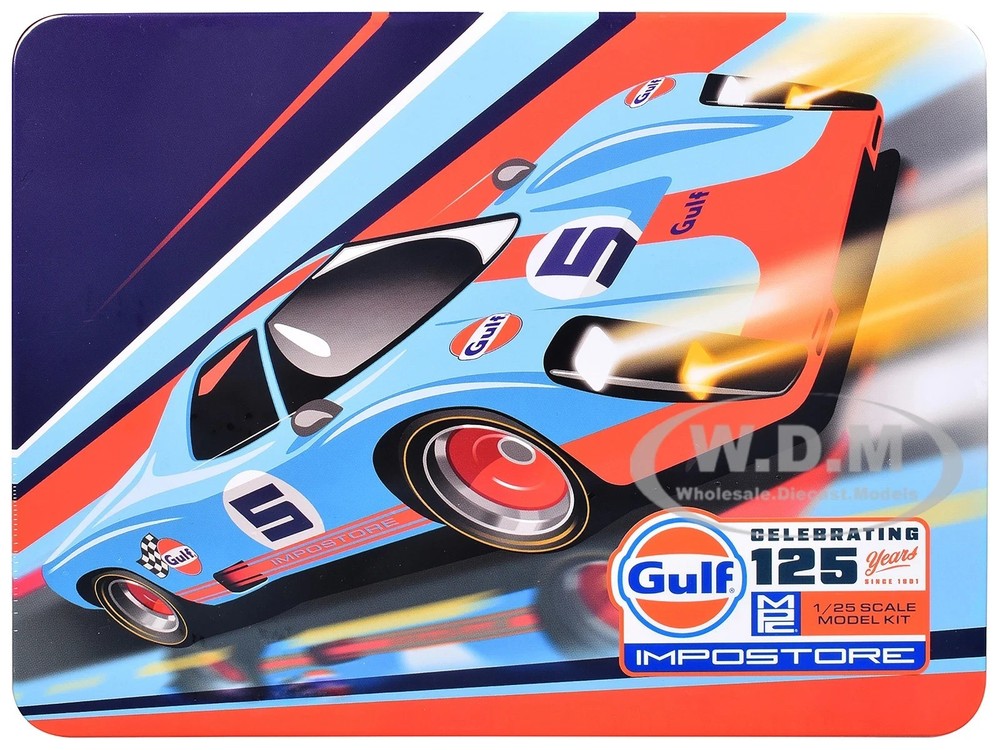 SKILL 2 MODEL KIT GULF RACING IMPOSTORE W/COLLECTOR TIN 1/25 SCALE MPC MPC1043