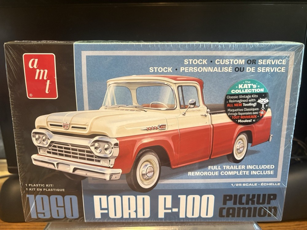 1/25 AMT 1960 FORD F-100 PICKUP W/TRAILER MODEL KIT NEW IN FACTORY PLASTIC