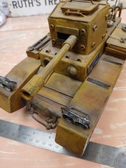 Handmade Metal Light Tank For Action Figures Or Man Cave Very Cool 11″x5.5″