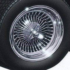 Aoshima 1/24 Wire Wheel (Silver Plated) 13 Inch Model Wheel Set