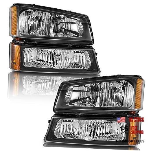 Headlights Oe Replacement Clear Lens I Black Housing I Amber Reflector