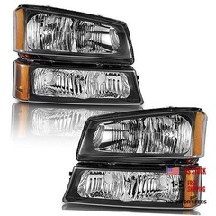 Headlights Oe Replacement Clear Lens I Black Housing I Amber Reflector