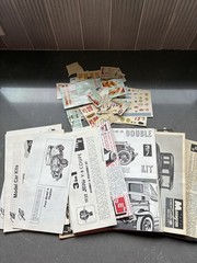 Vintage 20’s-60’s AMT/ Monogram, Etc. Model Kit Instructions Lot of 22 w Decals