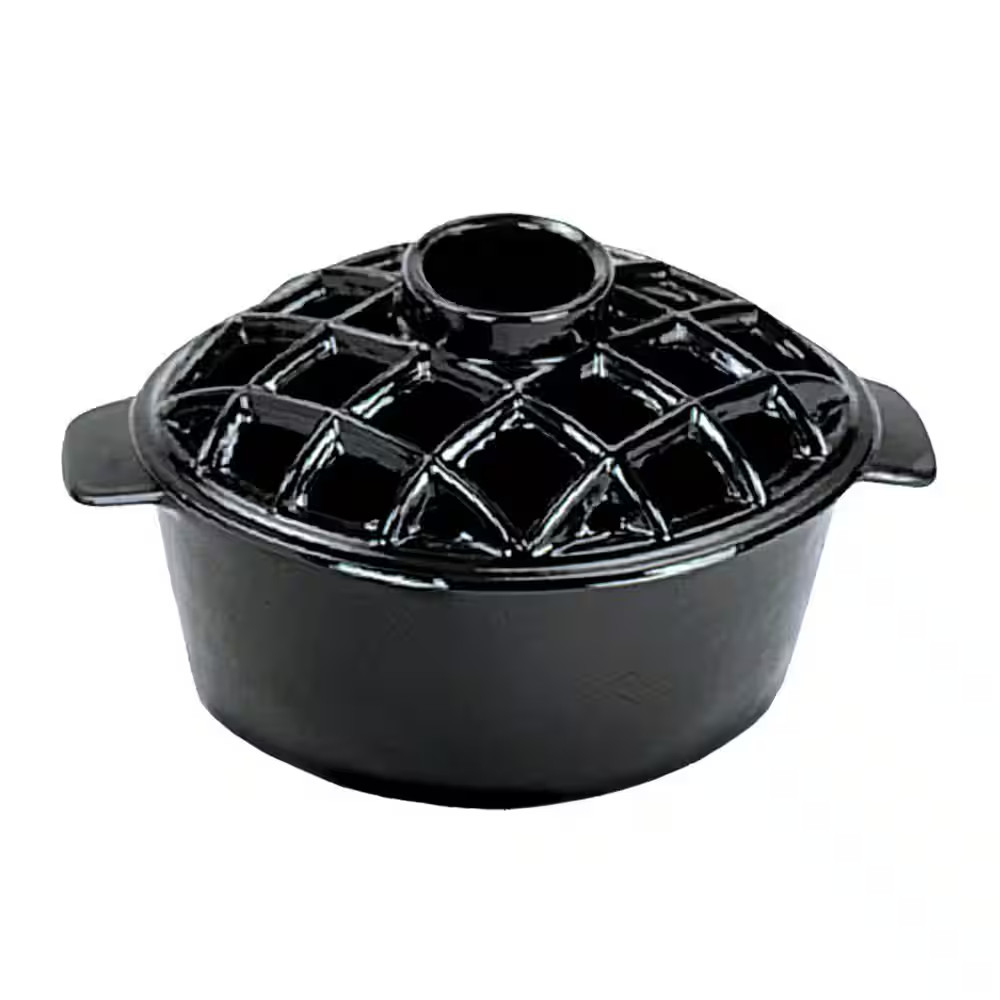 Traditional Lattice Top Steamer, 6.5 In. Tall, Black