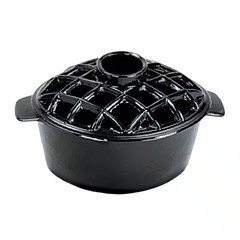 Traditional Lattice Top Steamer, 6.5 In. Tall, Black