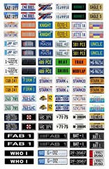 1/25 scale model car science fiction Batman Supernatural license plates tags