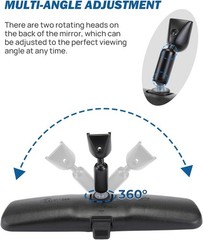 JOYTUTUS Rear View Mirror, Interior rearview mirror Kit, Anti-glare, Universal