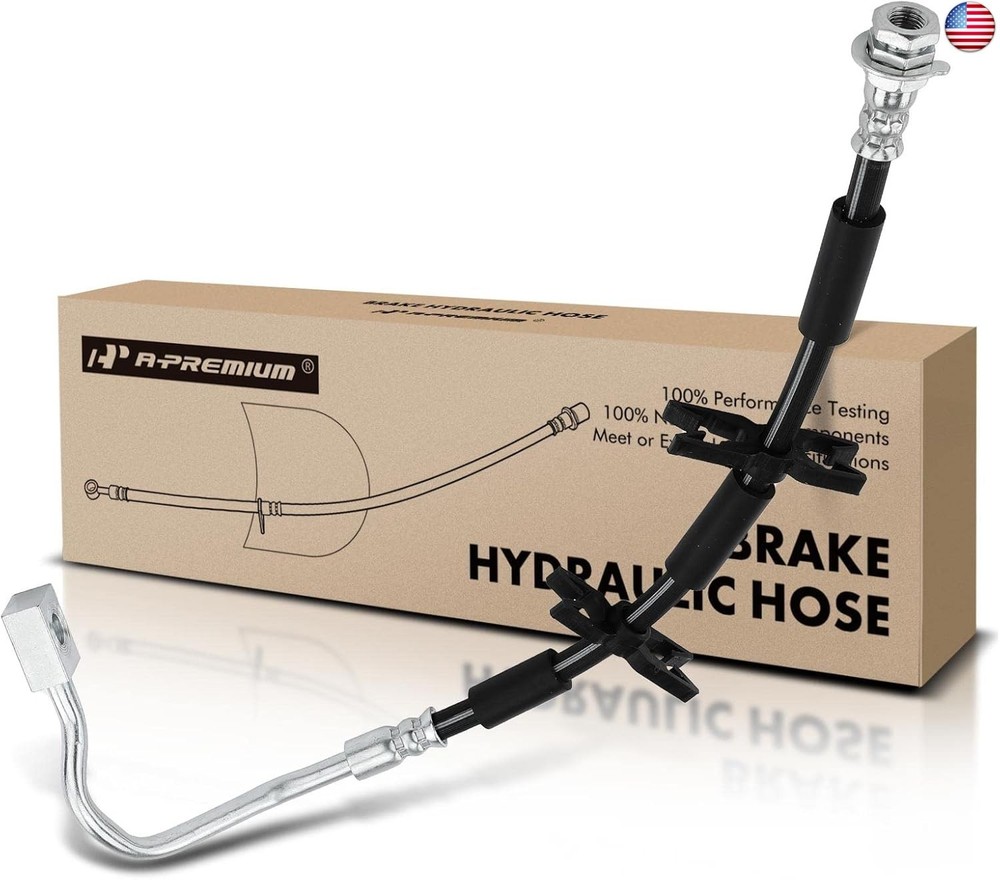 A-Premium Front Driver Brake Hydraulic Hose Compatible with Select Ford Models