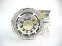 C Set 1/14 R/C 3-Axle 6X4 Tractor Truck ALLOY WHEELS SILVER RIms re Tamiya