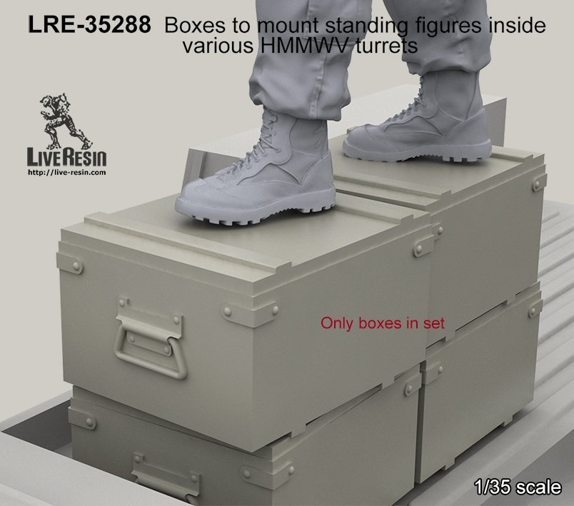 Live Resin 35288 1/35 Boxes for Staying a Figures in Humvee Turret