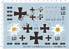 1/48 German Albatross D.V WWI Fighter Model Kit Water Slide Decal