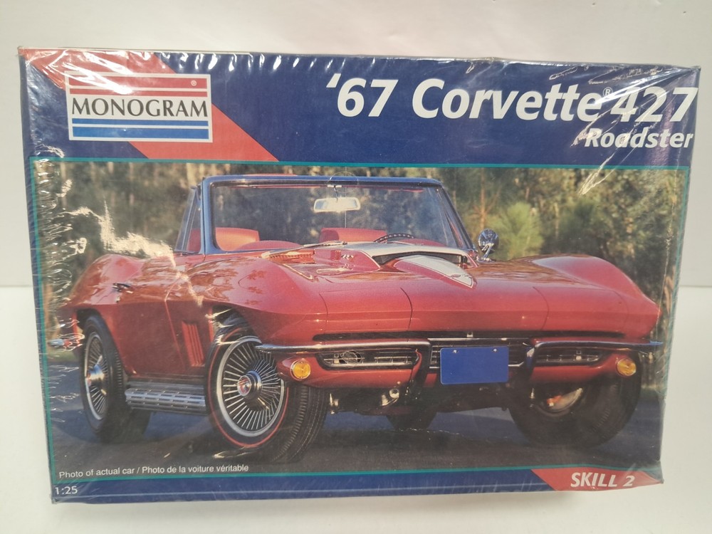 Monogram 1/25 – 67 CORVETTE 427 ROADSTER – Model Kit – 2968 – New – 1995