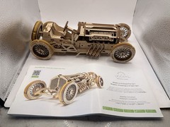 U-Gears U-9 Grand Prix Car Wooden Mechanical Model Assembled Crank/Trophy READ