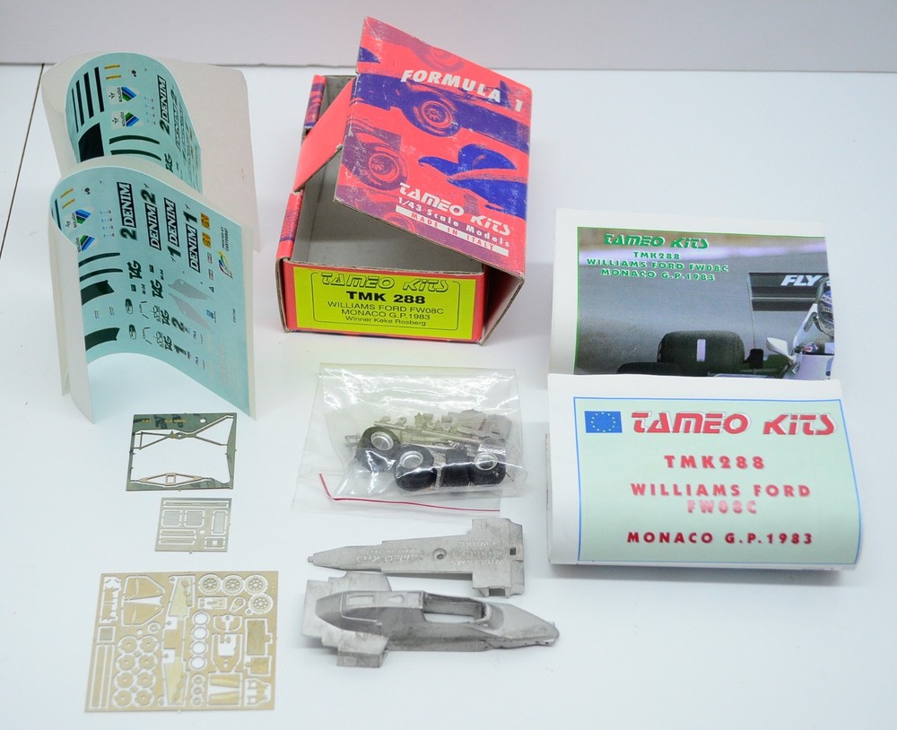 Tameo Kits TMK 288 F1 Diecast Williams Ford FW08C Monaco 1983 Keke Rosberg 1:43