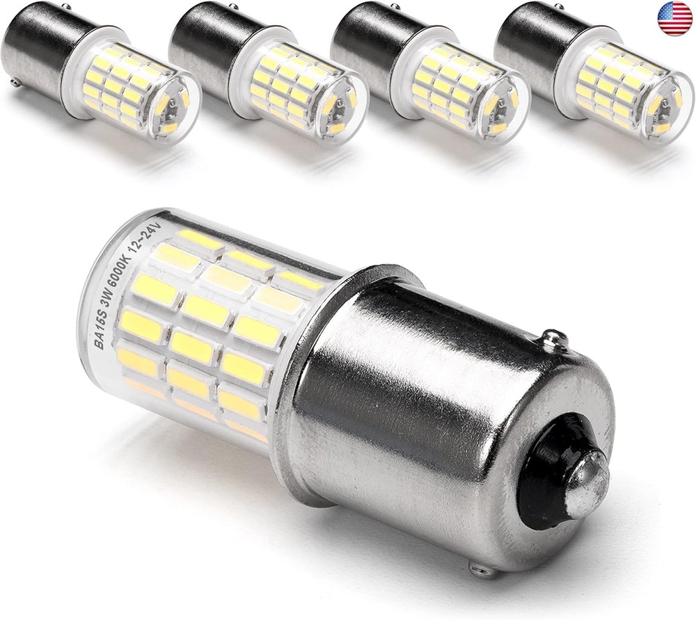 12 Volt BA15S Led Bulbs,1156 1141 6000k Daylight White,DC Bayonet Single