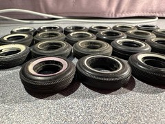Vintage Model Car Rubber Tires Lot Of 27 White Wall Mini Tires & 4 Metal Rims