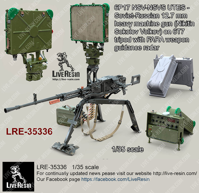 Live Resin 1/35 LRE-35336 6P17 NSV-NSVS UTES 12.7mm Calibre Heavy MG (2)