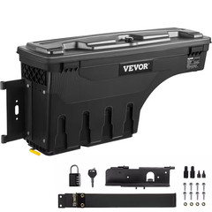 28 In. ABS Truck Bed Storage Box 6.6 Gal. Driver Side Truck Tool Box with Passwo