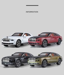 1:24 Rolls Royce Spectre Alloy Diecast Model Car with Sound & Light – Luxurious