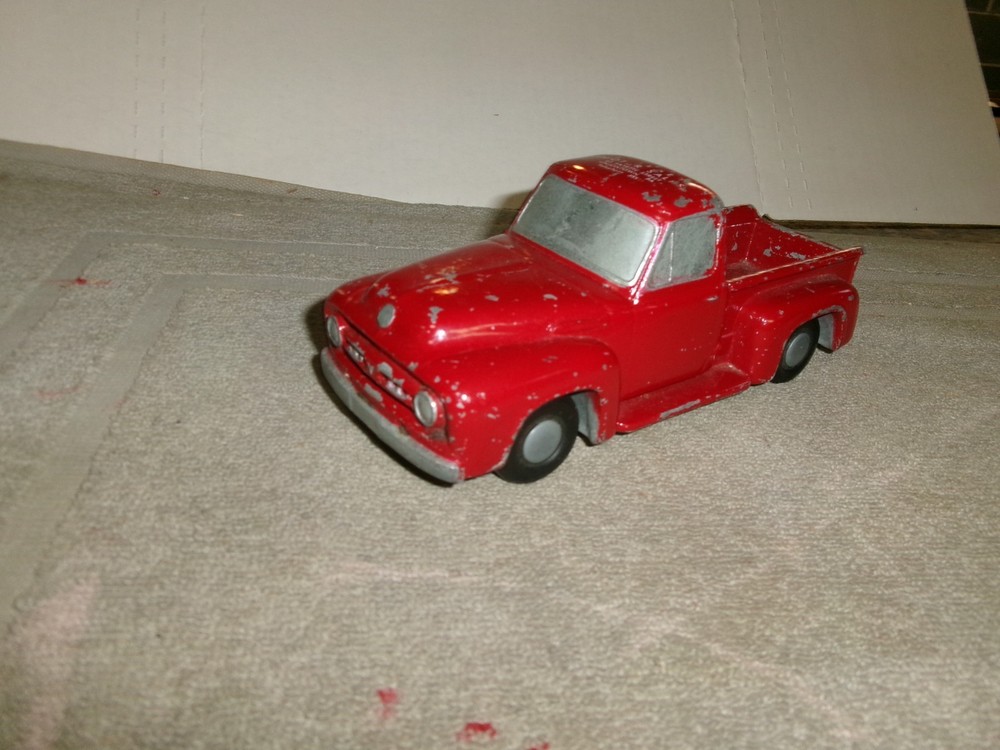 ORG. VINT. 1953 FORD PICKUP DEALERSHIP METAL 1/25 PROMO MODEL CAR BANK – NICE