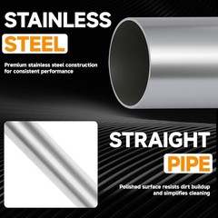 Straight Stainless Steel 2.5″ OD Mandrel Bent Exhaust Tube 17.3″ Long