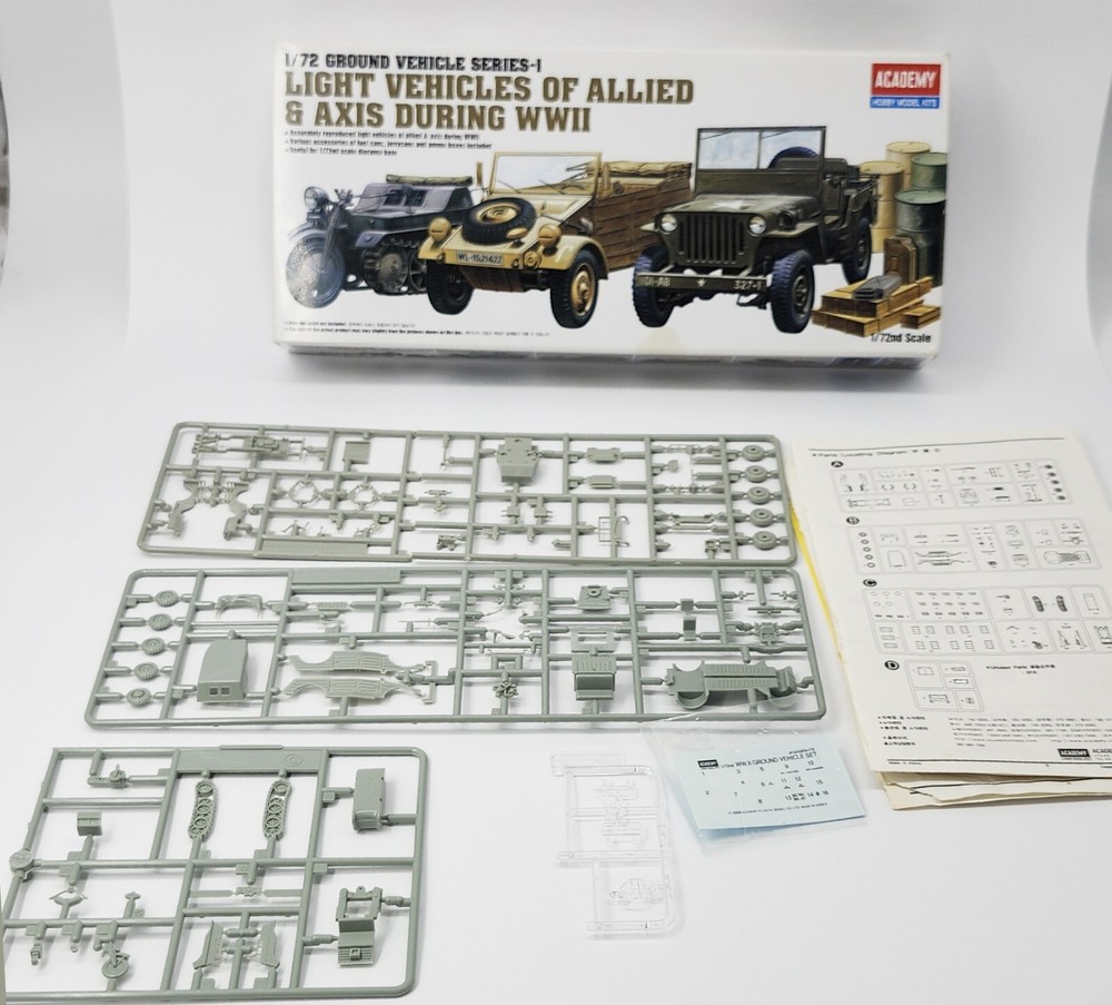 Academy Hobby 13416 Light Vehicles Of Allied & Axis During WWII Complete NEW