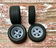 1/24 Scale: 15-inch “Cragar SS” Resin Wheels W/ Wide Rear Tires